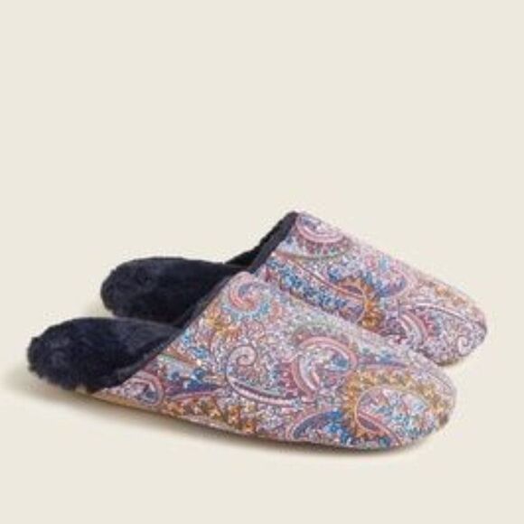J. Crew Paisley Scuff Slippers NWT - Picture 1 of 8
